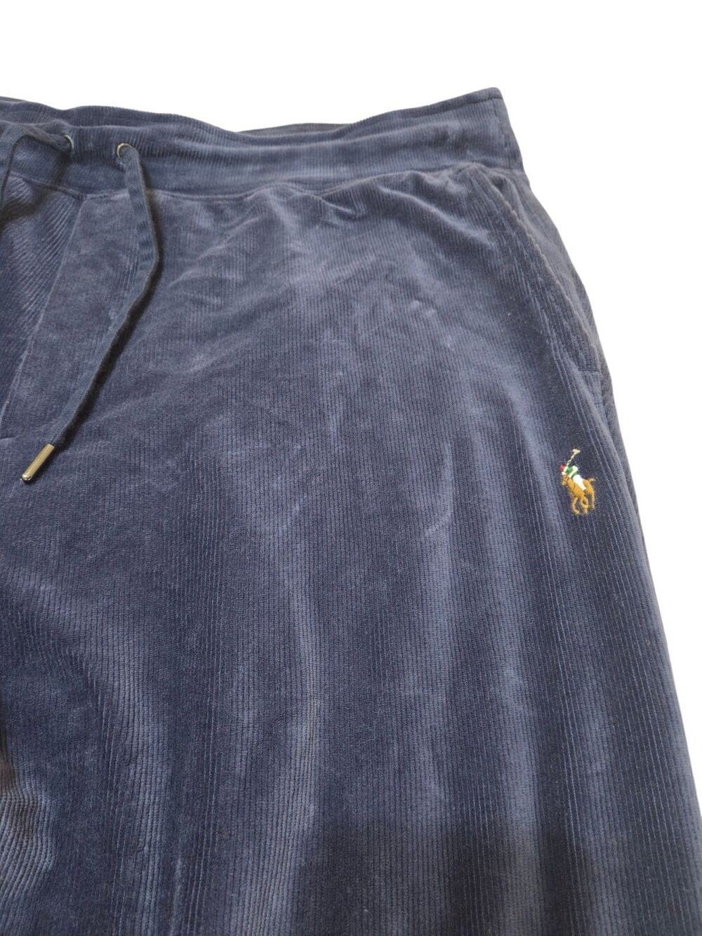 Polo Ralph Lauren Corduroy Joggers Pants Mens XL Navy Pockets Drawstring B25.1 - Picture 7 of 11